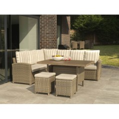 DE Notpmah Outdoor Set with Lavastone Table + Cushion